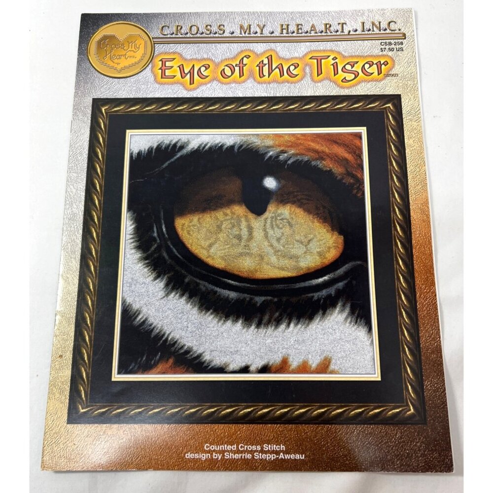Eye Of The Tiger Counted Cross Stitch pattern By Cross My Heart Design By Sherri
